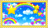 rainbow pixel stamp